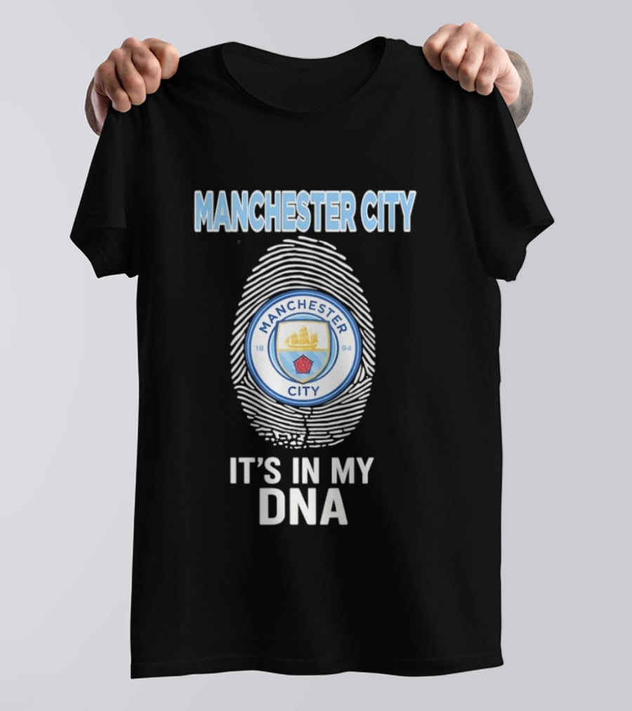 Manchester City Crest Fingerprint It's In My DNA T-Shirt