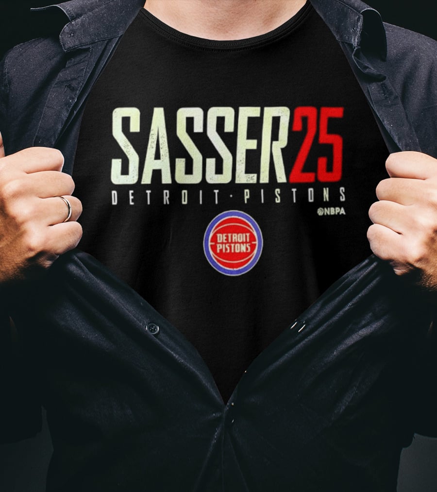Sasser 25 Detroit Pistons NBA Basketball Marcus Sasser T-Shirt
