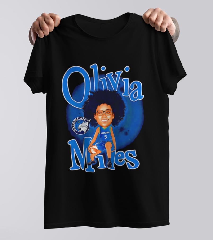 Olivia Miles Minnesota Lynx Basketball Player Caricature T-Shirt