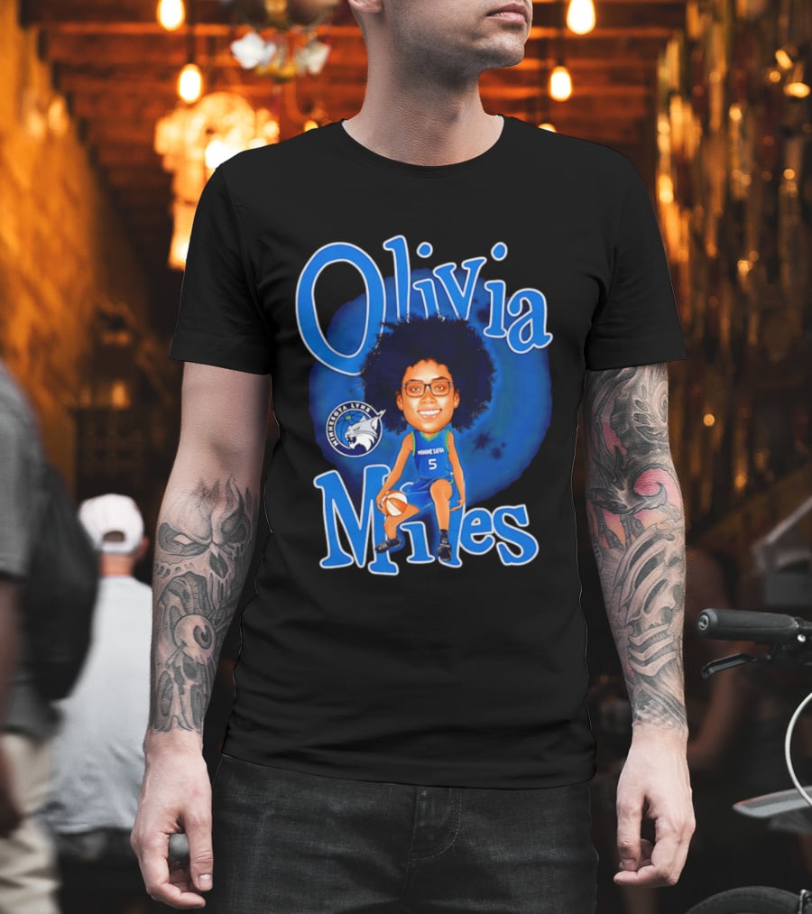 Olivia Miles Minnesota Lynx Basketball Player Caricature T-Shirt