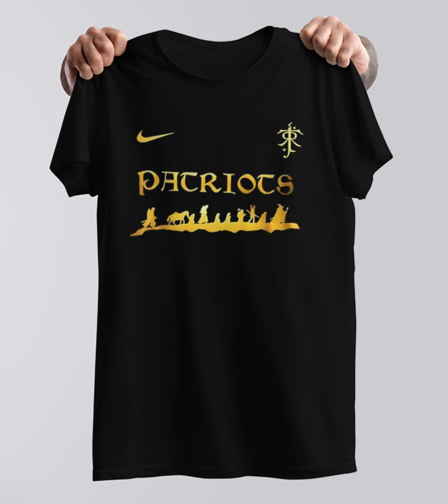 Nike New England Patriots Lord Of The Rings Swoosh And Tolkien Rune Combination T-Shirt