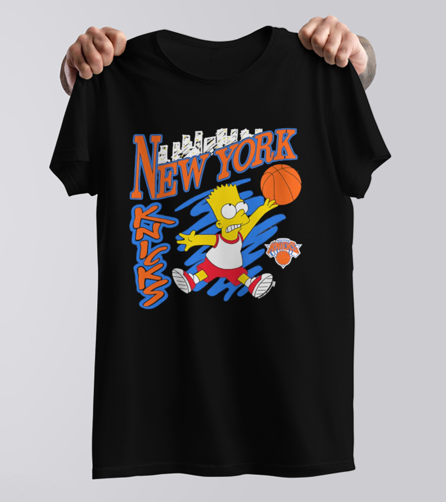 New York Knicks Bart Simpson Basketball Crossover Collaboration T-Shirt