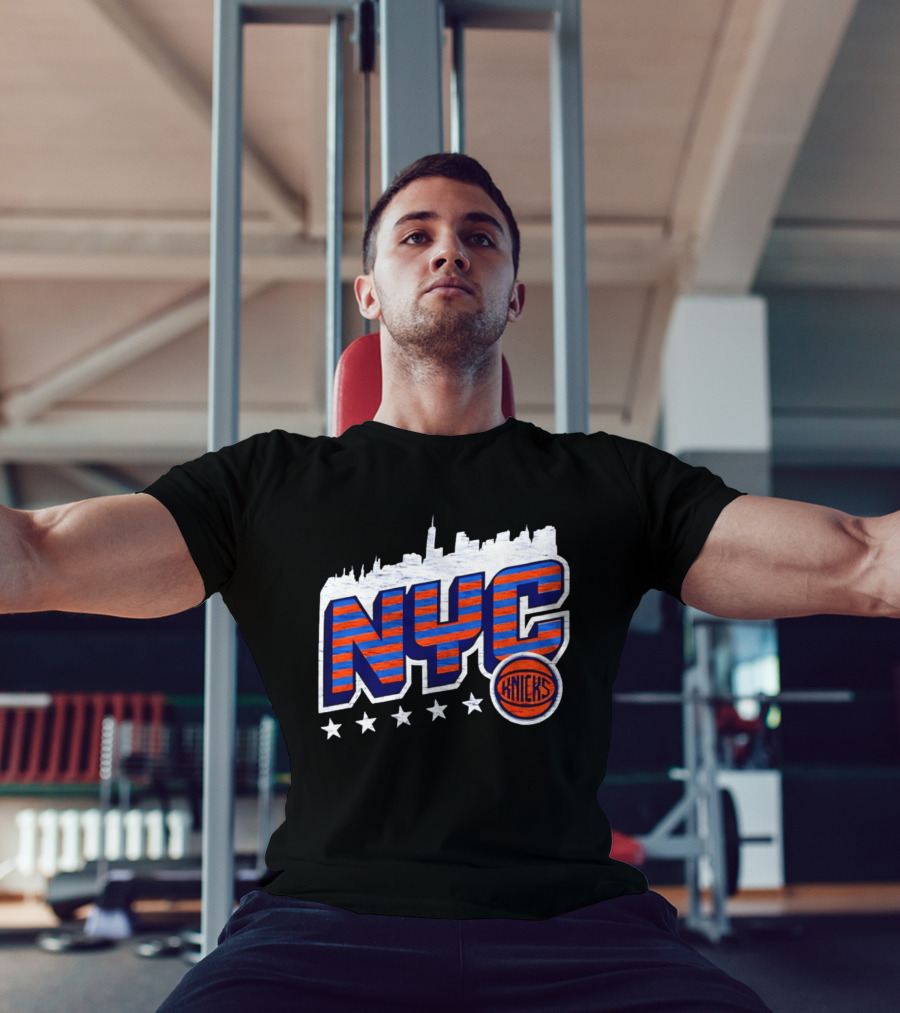 NYC Knicks Skyline Stars Basketball Fan Gear T-Shirt