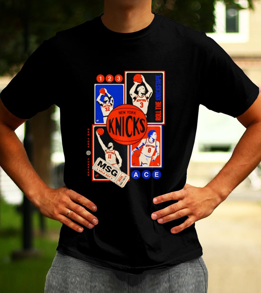 New York Knicks Roll The Knickstape MSG Ace 123 T-Shirt
