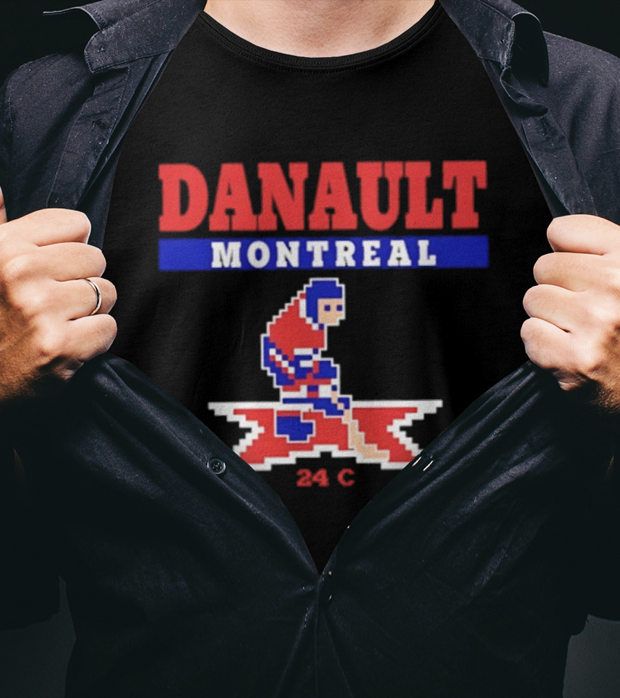 Danault Montreal Canadiens Hockey 24 C Retro Pixel T-Shirt