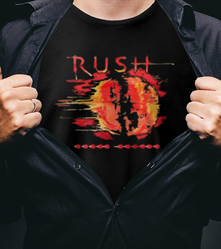 Rush Vapor Trails 2002 Tour Red And Orange Abstract Brushstroke T-Shirt