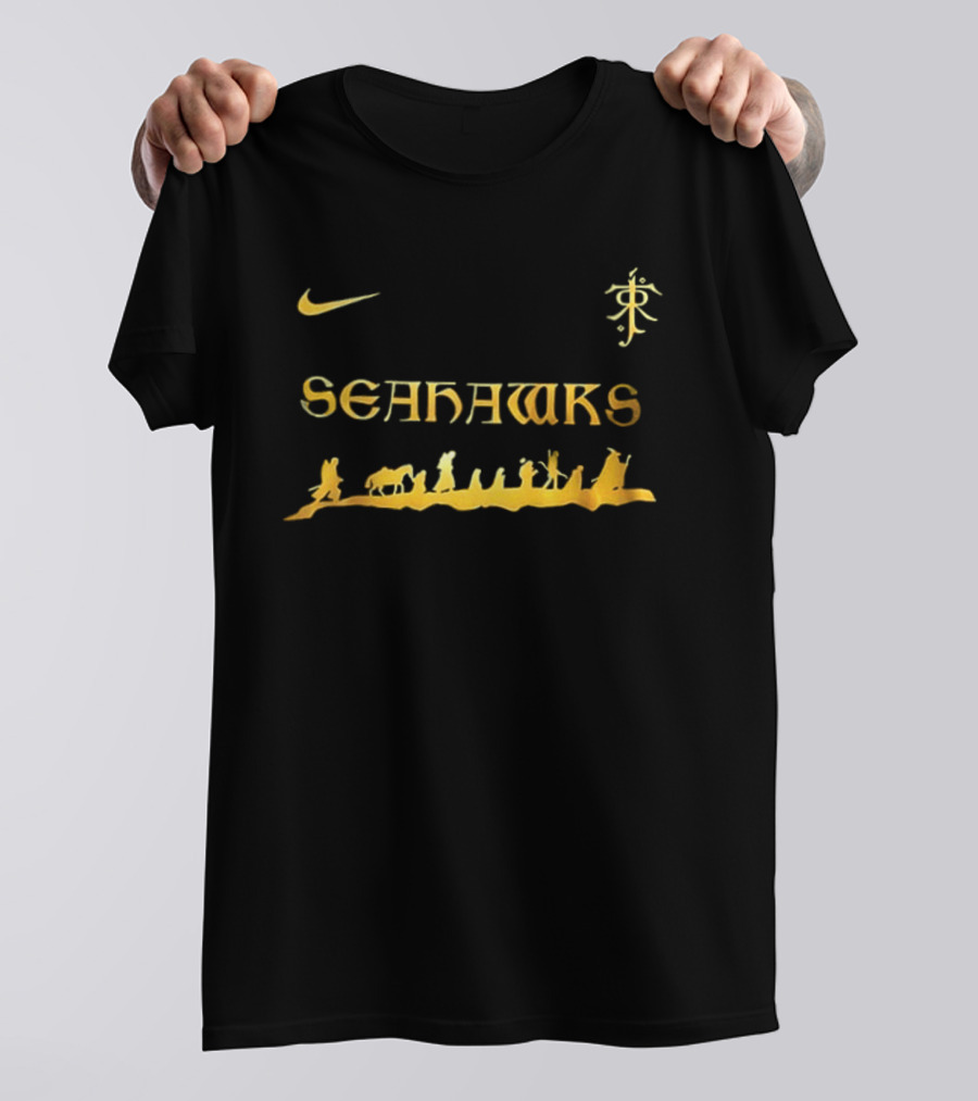Seattle Seahawks Nike Lord Of The Rings Collaboration With Tolkien T-Shirt