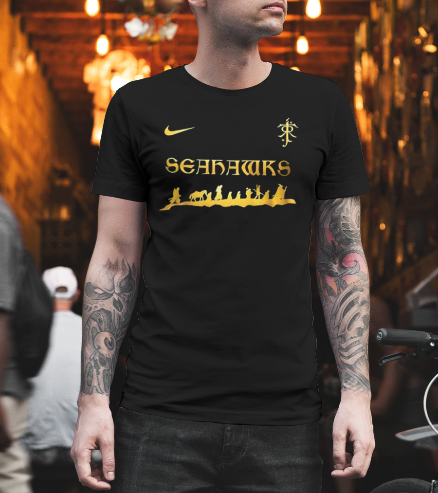 Seattle Seahawks Nike Lord Of The Rings Collaboration With Tolkien T-Shirt