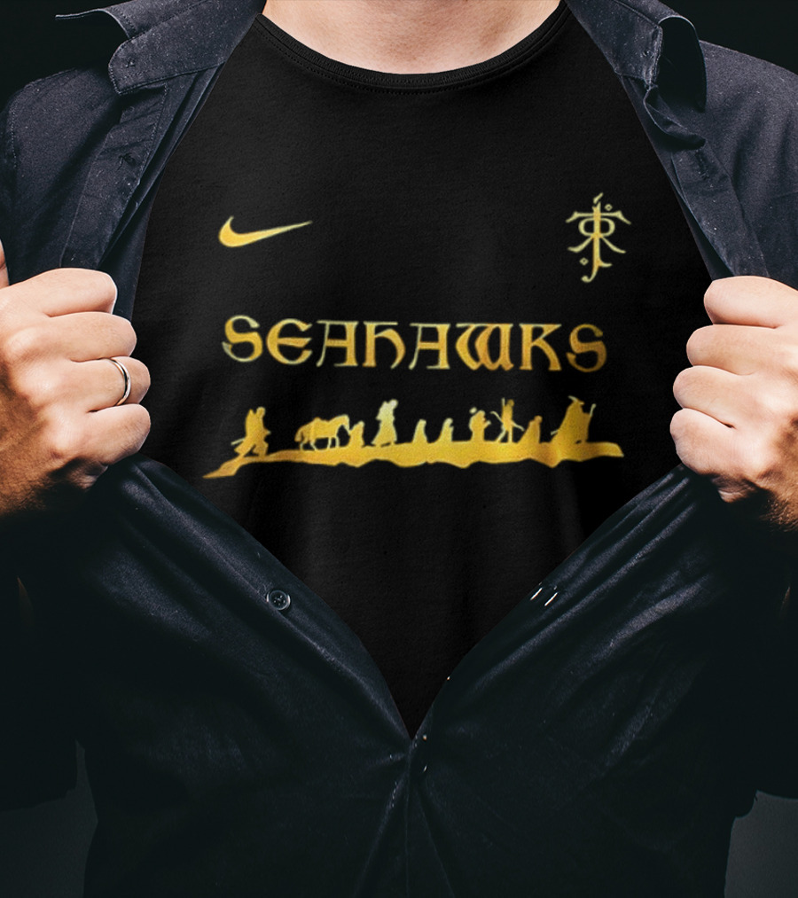 Seattle Seahawks Nike Lord Of The Rings Collaboration With Tolkien T-Shirt