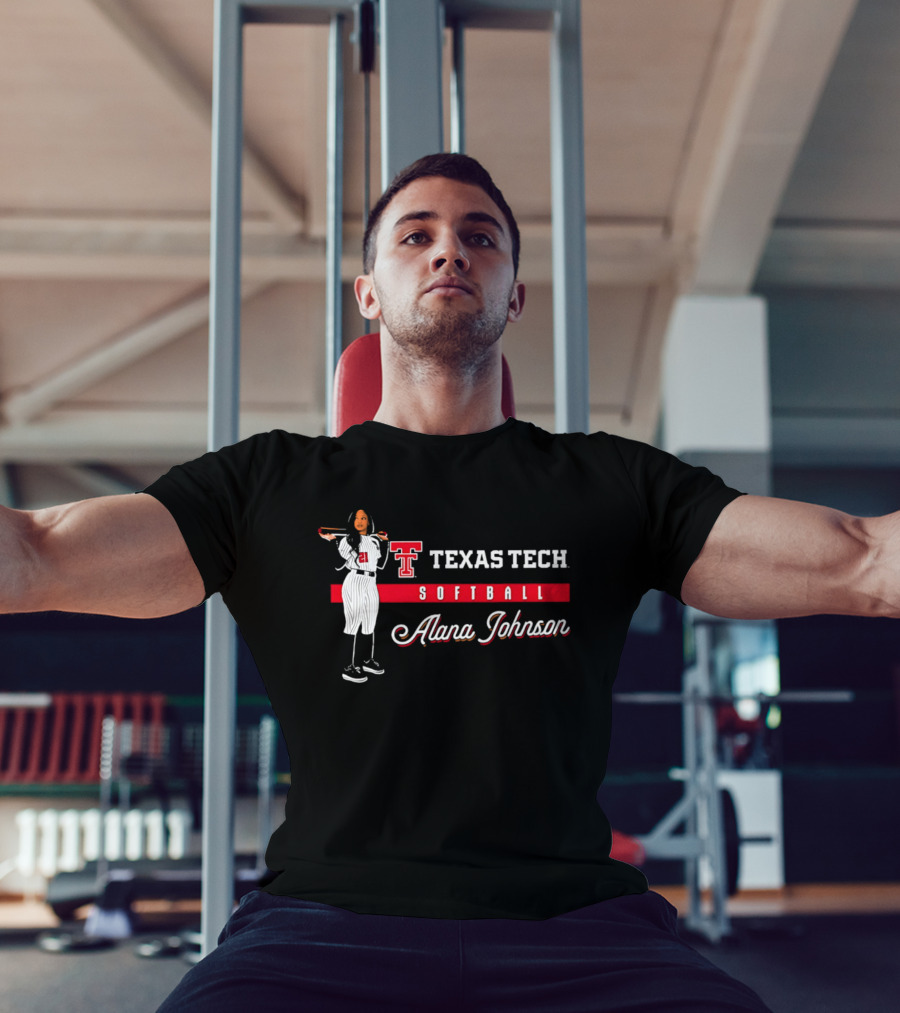 Texas Tech Softball Alana Johnson Team Spirit Logo Player 21 T-Shirt