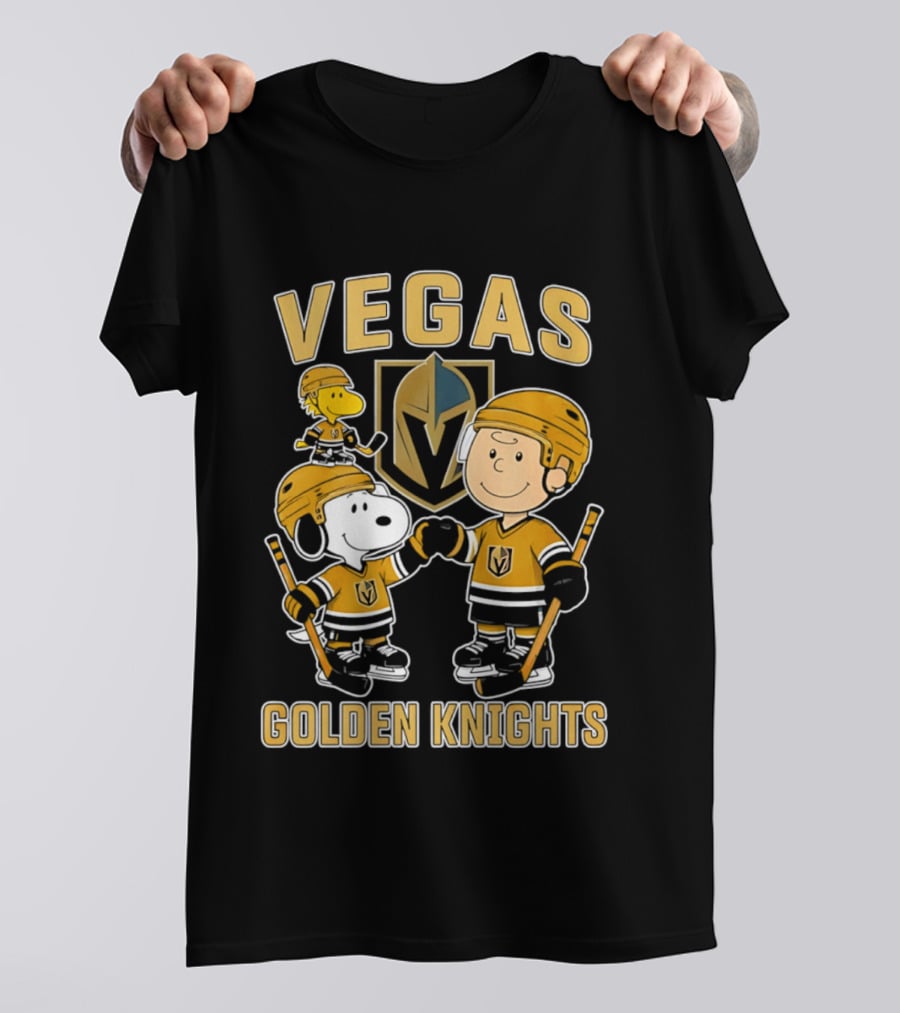Vegas Golden Knights NHL Snoopy Charlie Brown Woodstock Hockey Team T-Shirt
