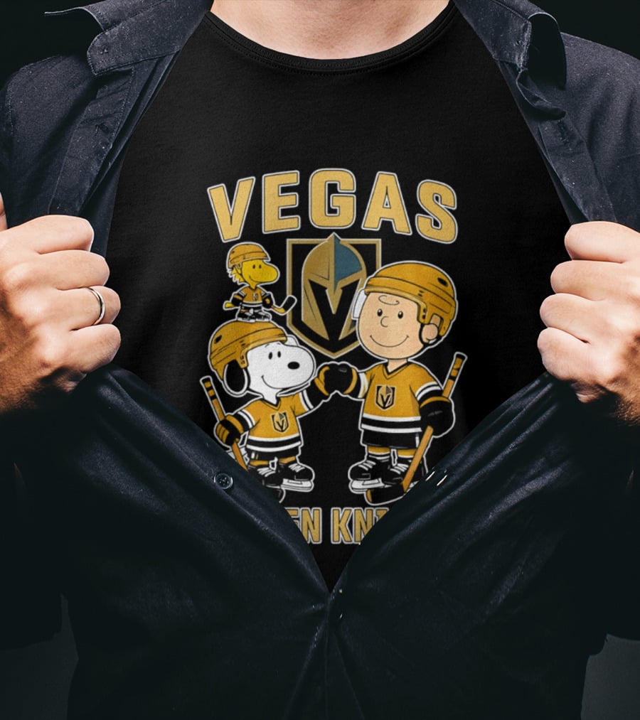 Vegas Golden Knights NHL Snoopy Charlie Brown Woodstock Hockey Team T-Shirt