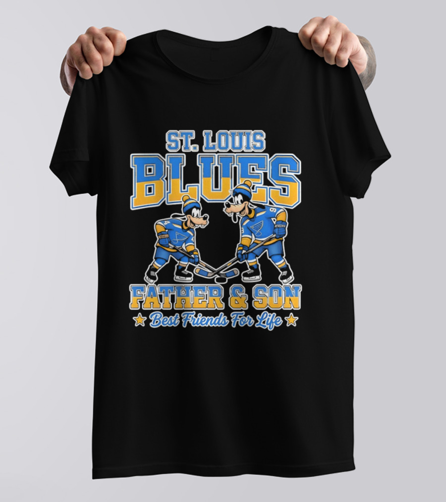 St. Louis Blues Disney Goofy Father & Son Best Friends For Life T-Shirt