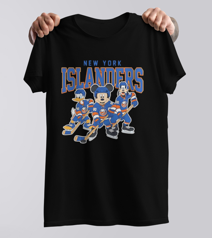 New York Islanders NHL Hockey 2026 Disney Mickey Donald Goofy T-Shirt