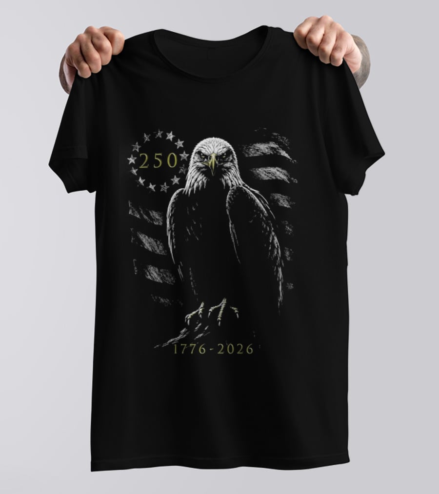 American Bald Eagle 250th Anniversary 1776 2026 Celebration Patriotic T-Shirt