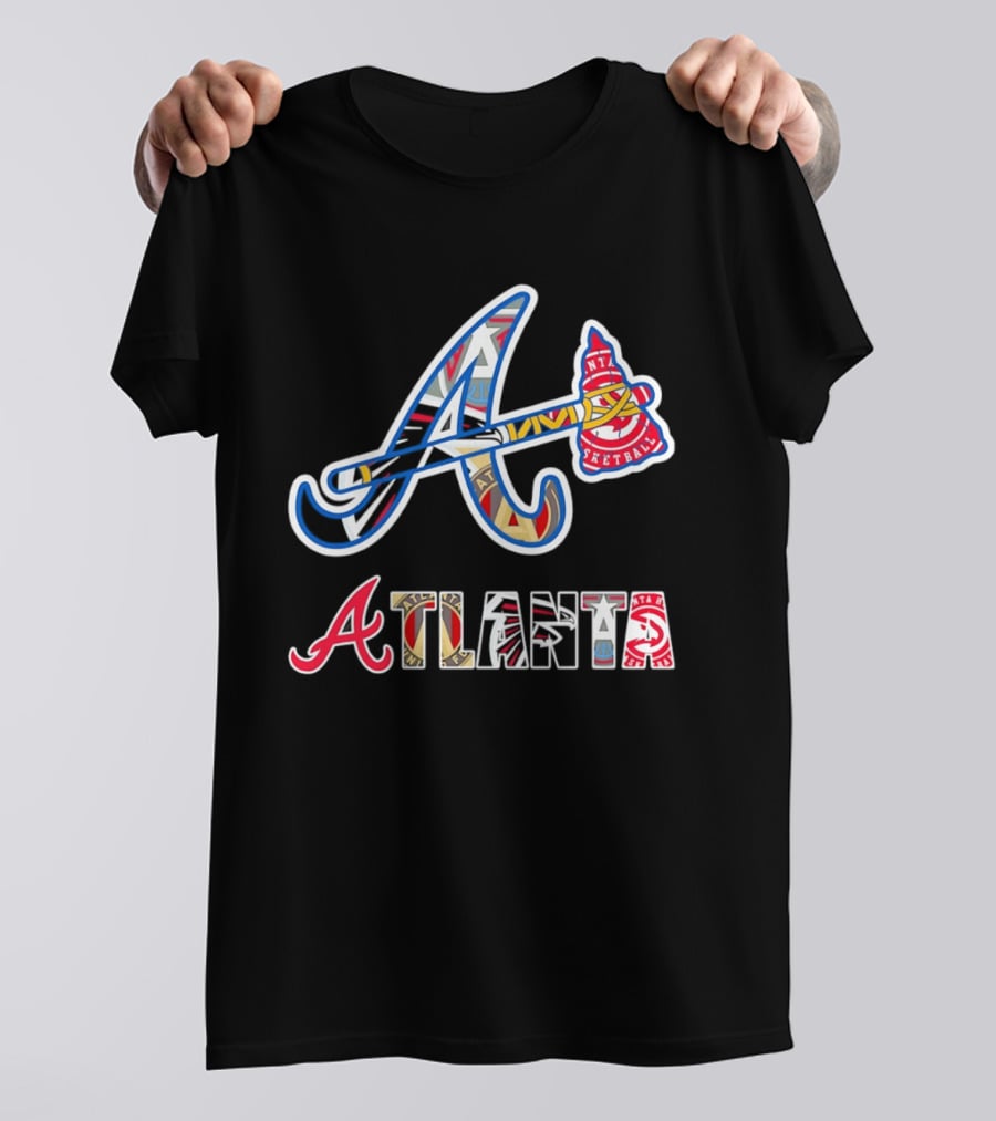 ATL Braves Falcons Hawks United Atlanta Major Sports Team Mashup T-Shirt