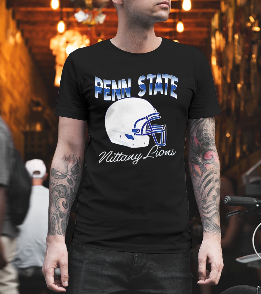 Penn State Nittany Lions Air Brush Helmet Dyme Lyfe Mens T-Shirt