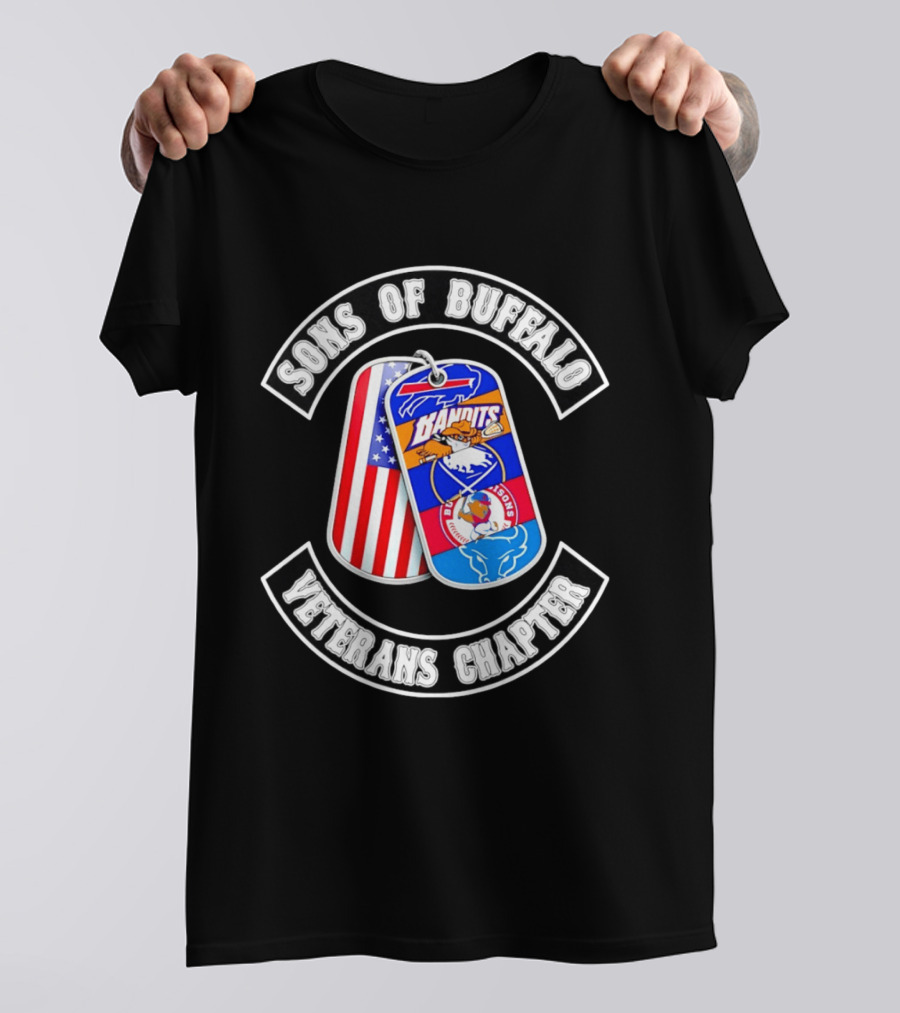 Sons Of Buffalo Veterans Chapter Dog Tags Bills Bandits Sabres Bisons Bulls T-Shirt