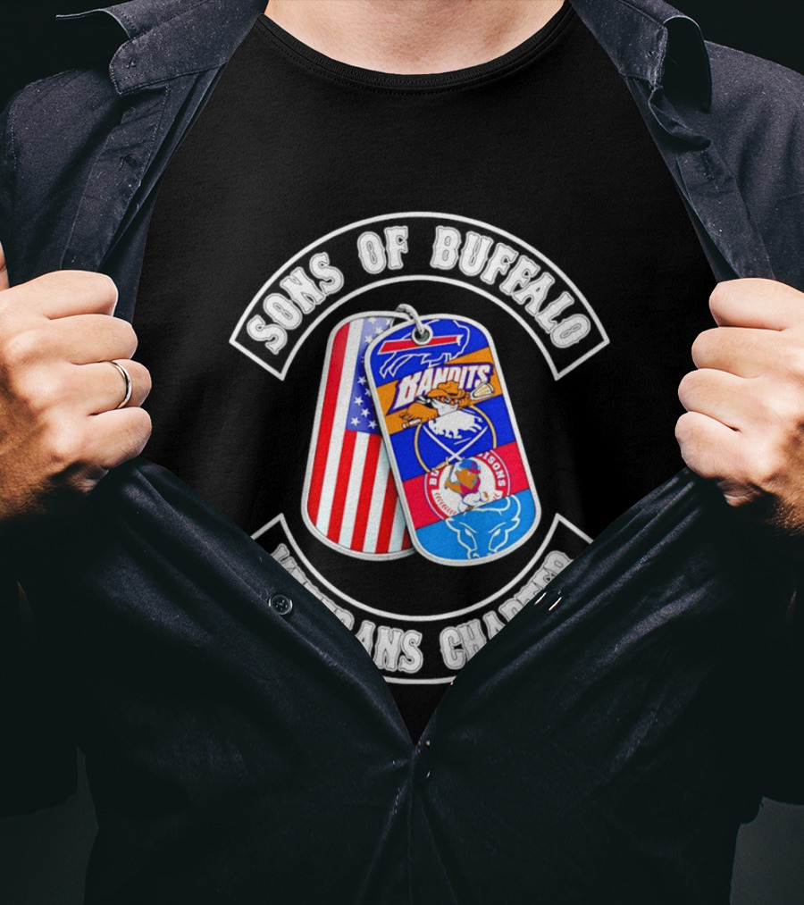 Sons Of Buffalo Veterans Chapter Dog Tags Bills Bandits Sabres Bisons Bulls T-Shirt