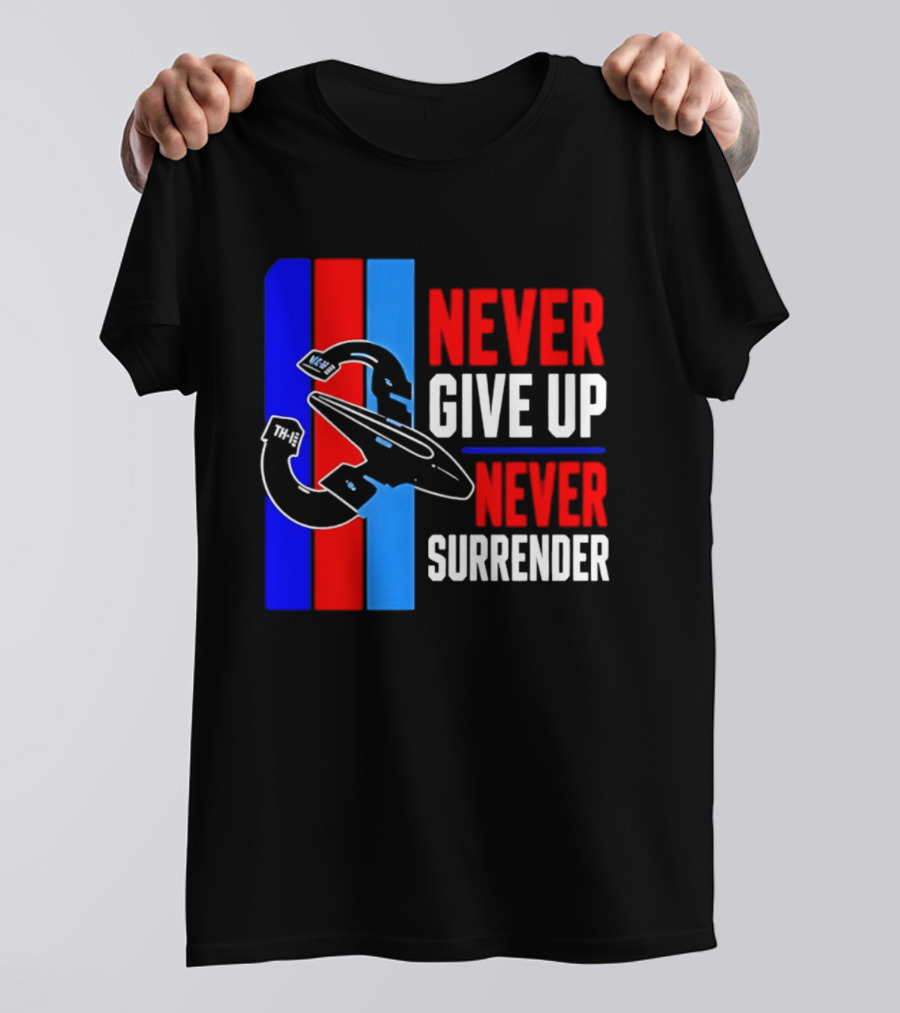 Galaxy Quest Never Give Up Never Surrender NSEA Protector Starship T-Shirt