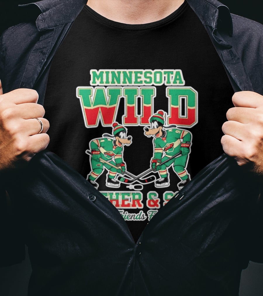 Minnesota Wild Goofy Father And Son Best Friends For Life NHL Hockey T-Shirt
