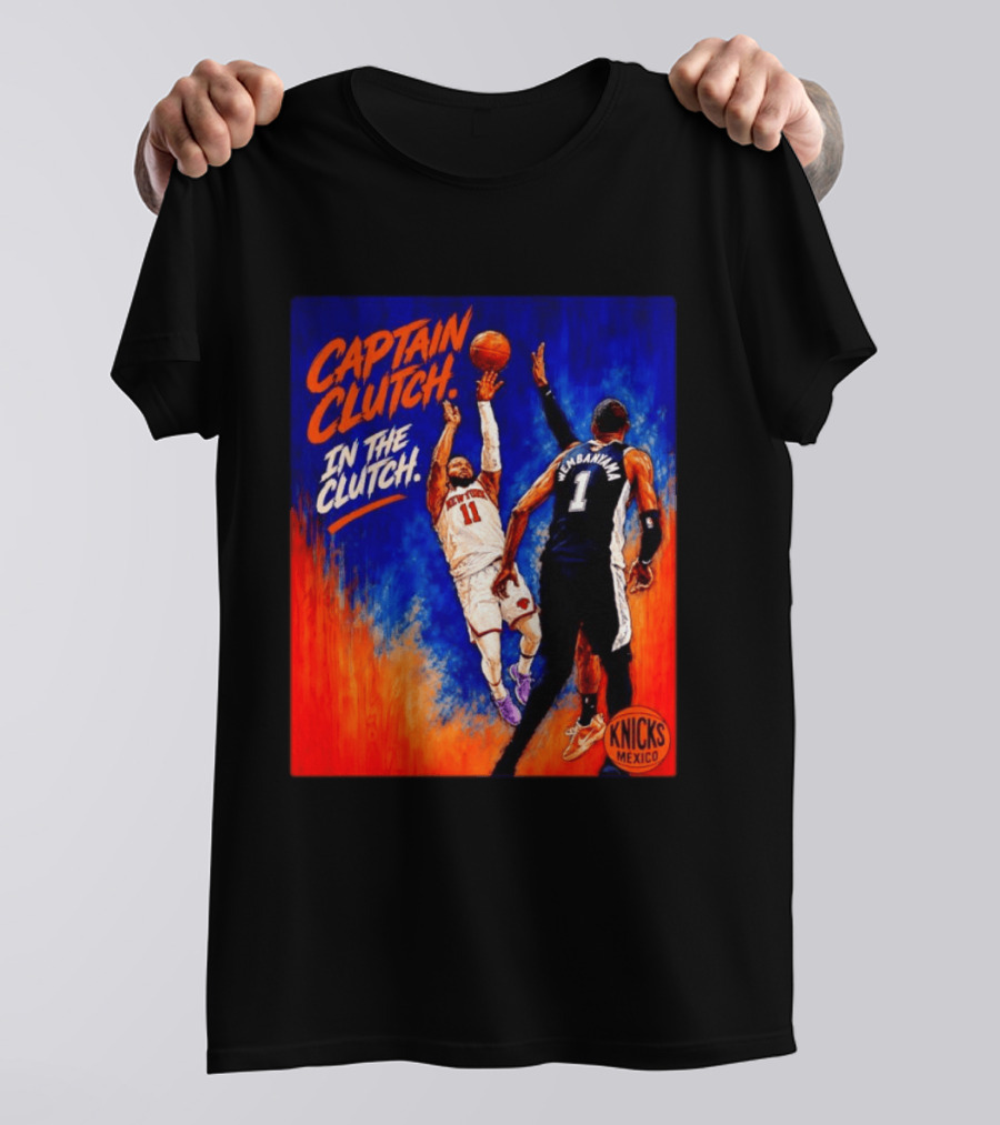 Captain Clutch Jalen Brunson Vs Victor Wembanyama Knicks Basketball Mexico T-Shirt