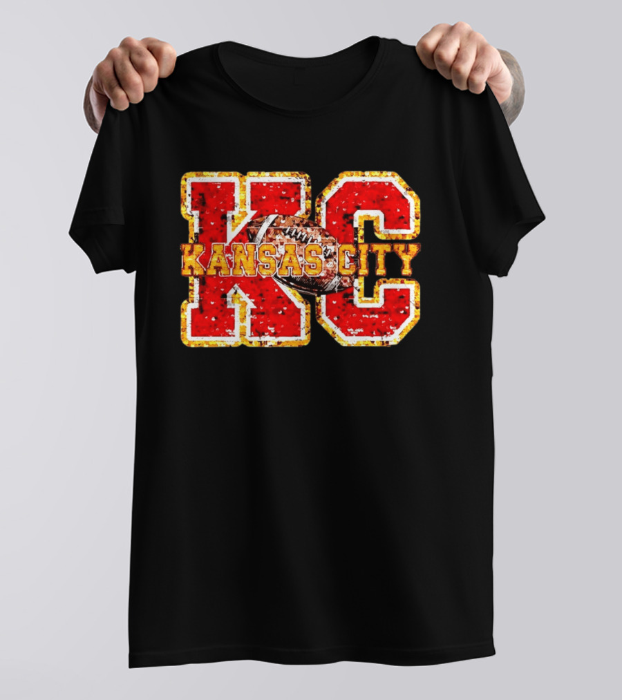 Kansas City Chiefs Football KC Faux Sequin T-Shirt
