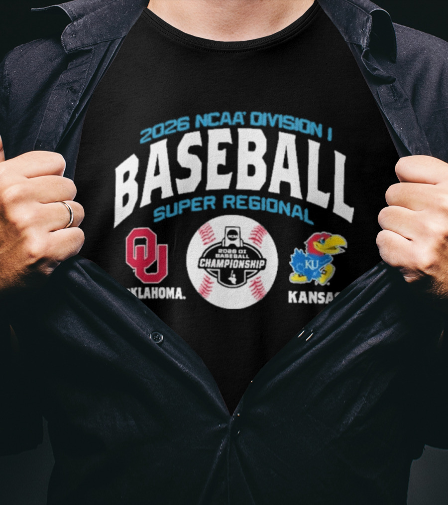 Oklahoma Kansas 2026 NCAA Division I Baseball Super Regional T-Shirt