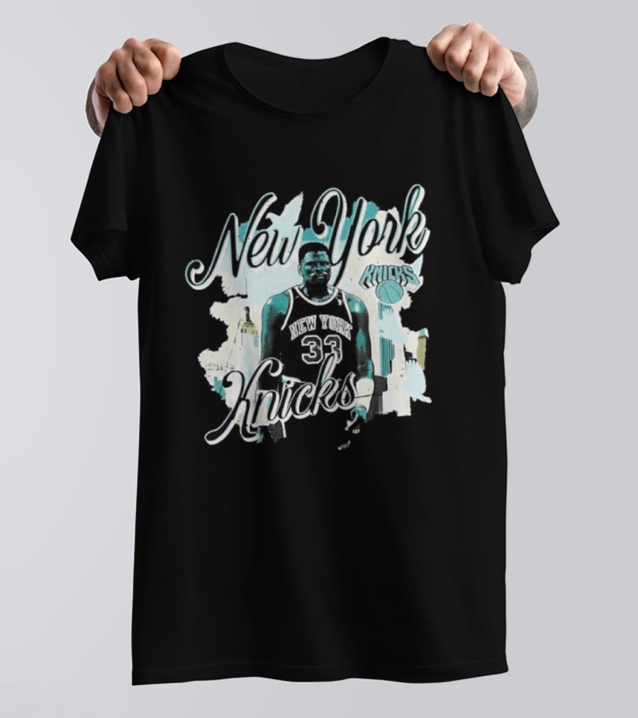 New York Knicks Patrick Ewing Skyline NBA T-Shirt