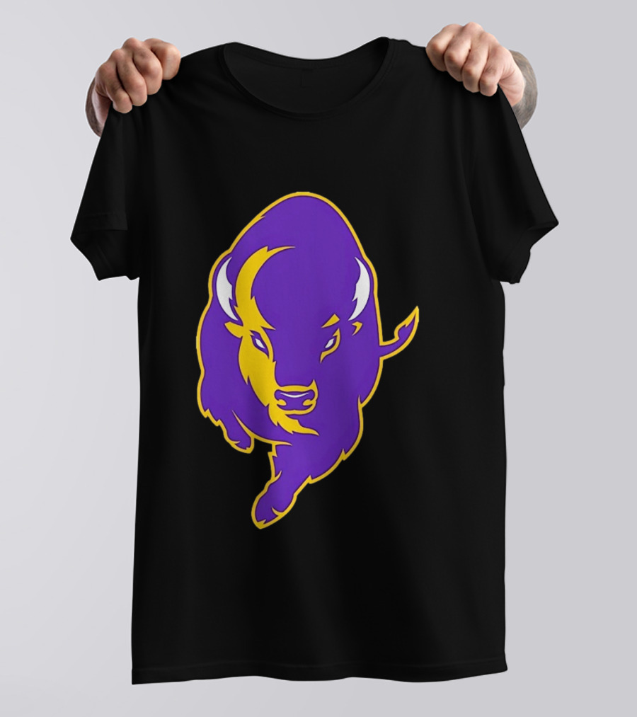 Lipscomb Bisons Purple And Yellow Charging Bison T-Shirt