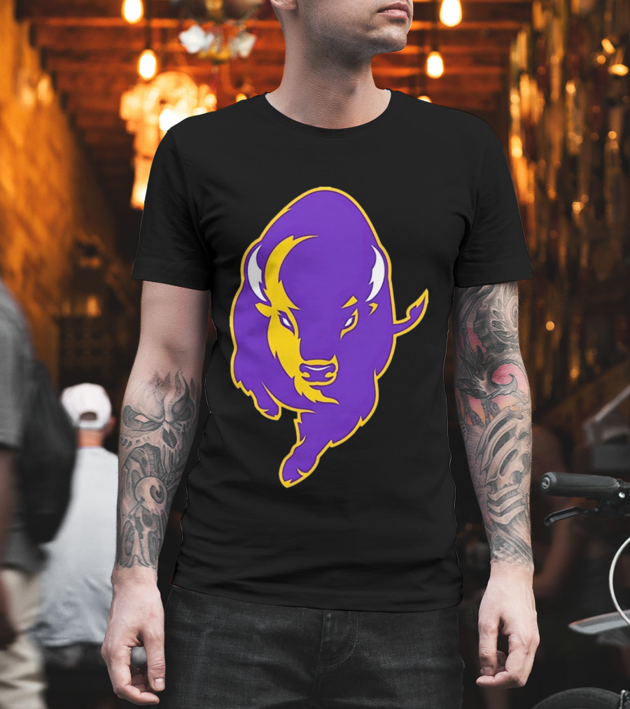 Lipscomb Bisons Purple And Yellow Charging Bison T-Shirt