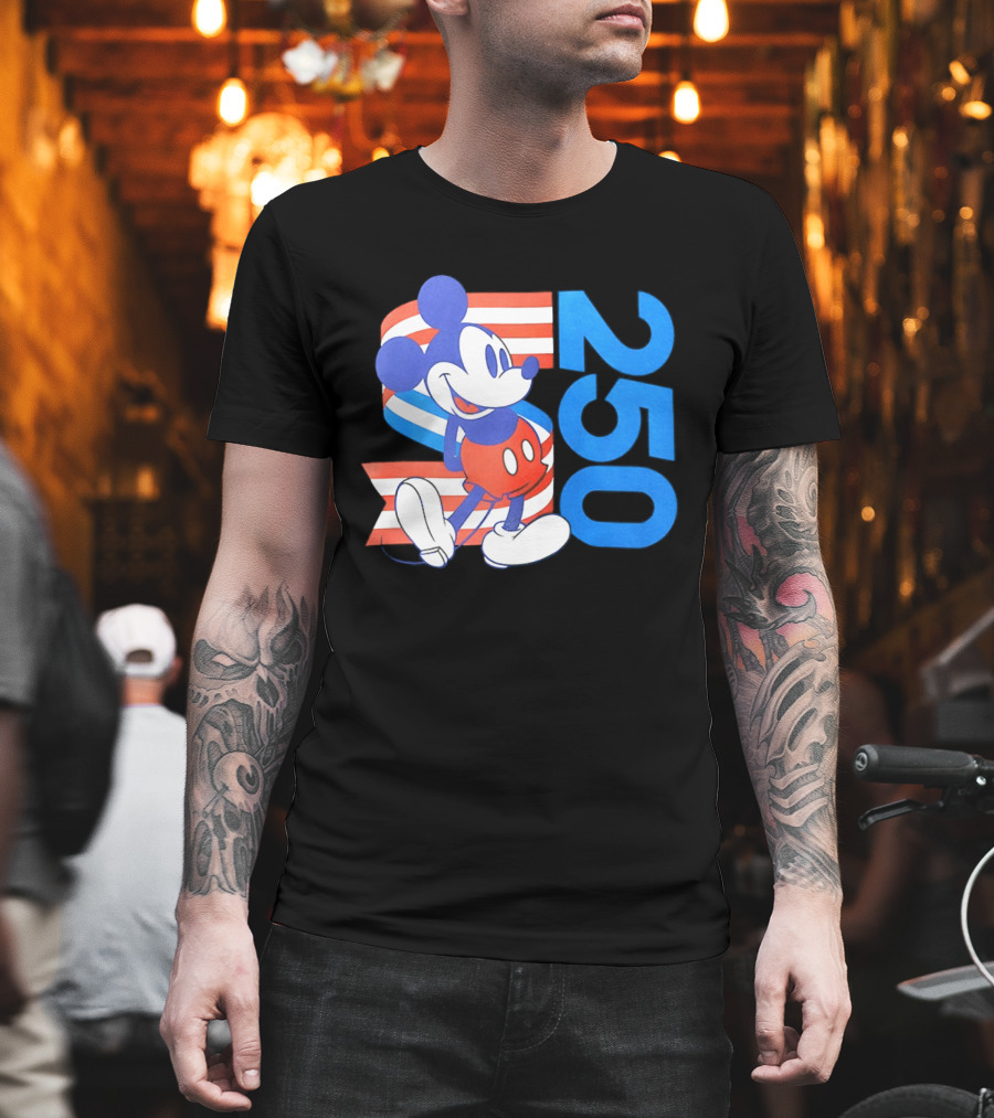 Mickey Mouse Disney 250 Celebration American Flag T-Shirt