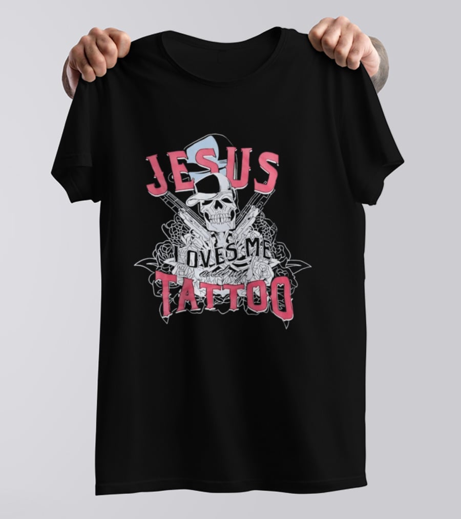 Jesus Loves Me Skeleton Tattoo T-Shirt