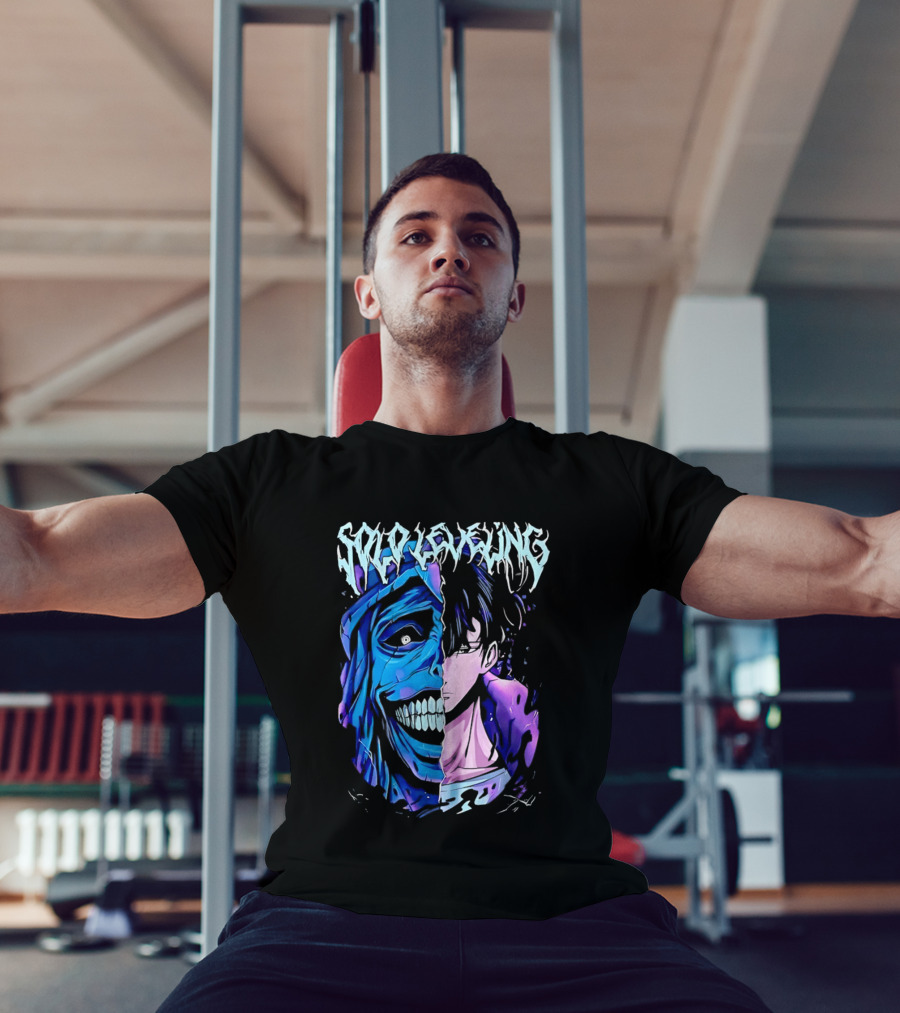 Solo Leveling Split Face Cotton Anime T-Shirt