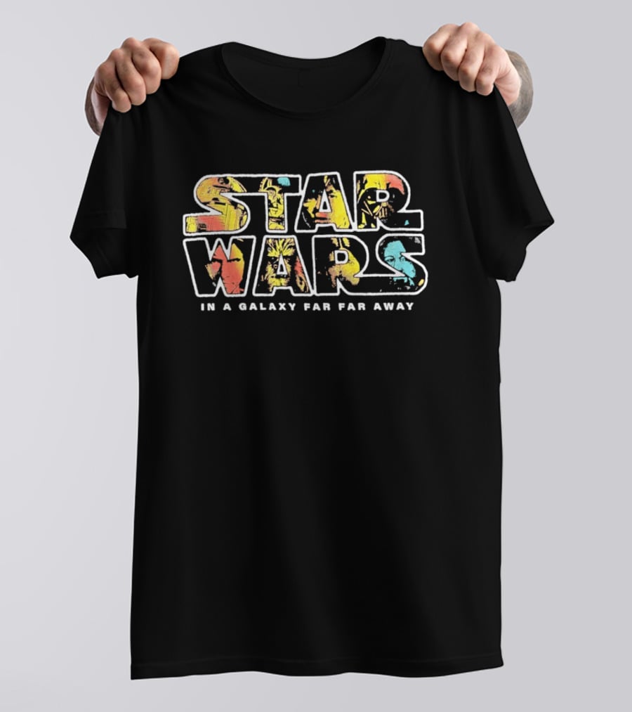 Star Wars In A Galaxy Far Far Away R2D2 C3PO Luke Skywalker Darth Vader Han Solo Chewbacca Leia T-Shirt