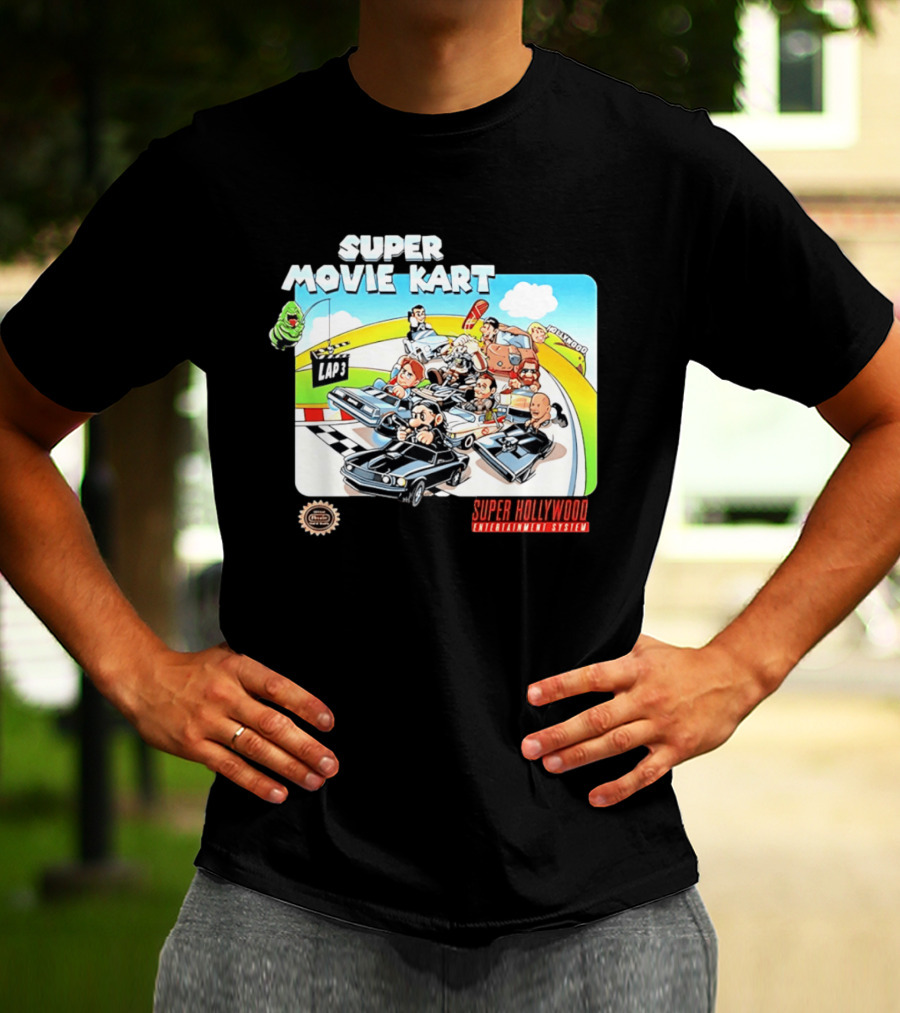 Super Movie Kart Super Hollywood Entertainment System John Wick Back To The Future Ghostbusters Mad Max Rocky T-Shirt