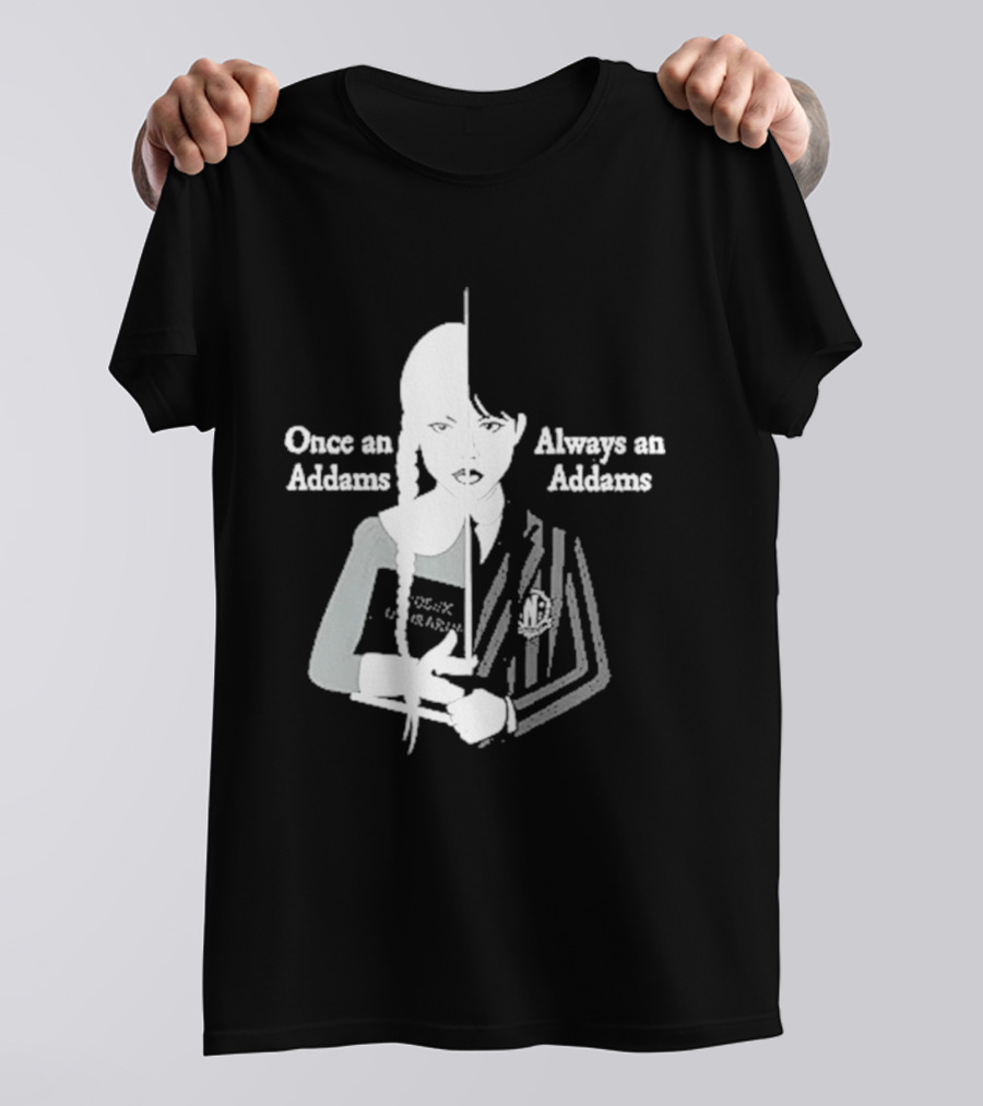 Wednesday Addams Split Face Once An Addams Always An Addams T-Shirt