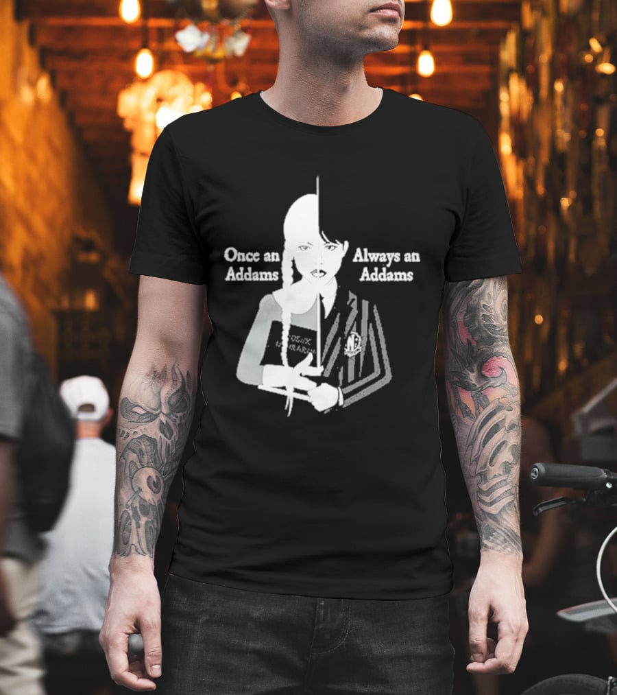 Wednesday Addams Split Face Once An Addams Always An Addams T-Shirt
