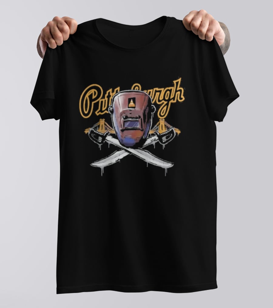 Pittsburgh Welder Hood Crossed Hoist Cone Pirates MLB T-Shirt