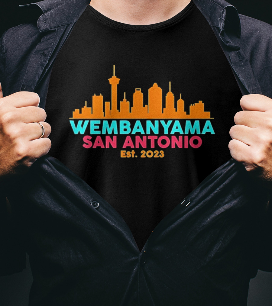 Wembanyama San Antonio Skyline Est. 2023 T-Shirt