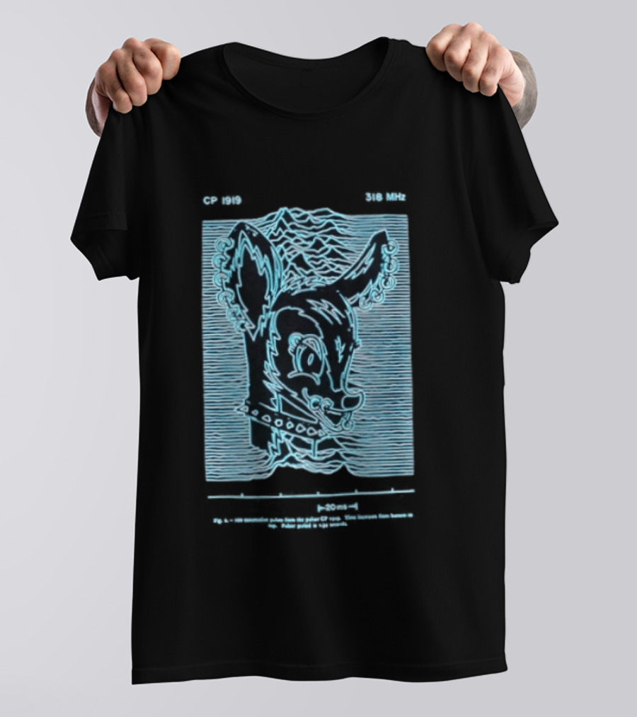 Allaround Risk CP 1919 318 MHz Blue Neon Reindeer Ears And Collar T-Shirt