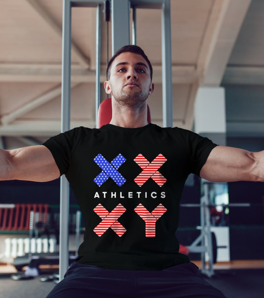Athletics USA Flag Patterned XX XY T-Shirt