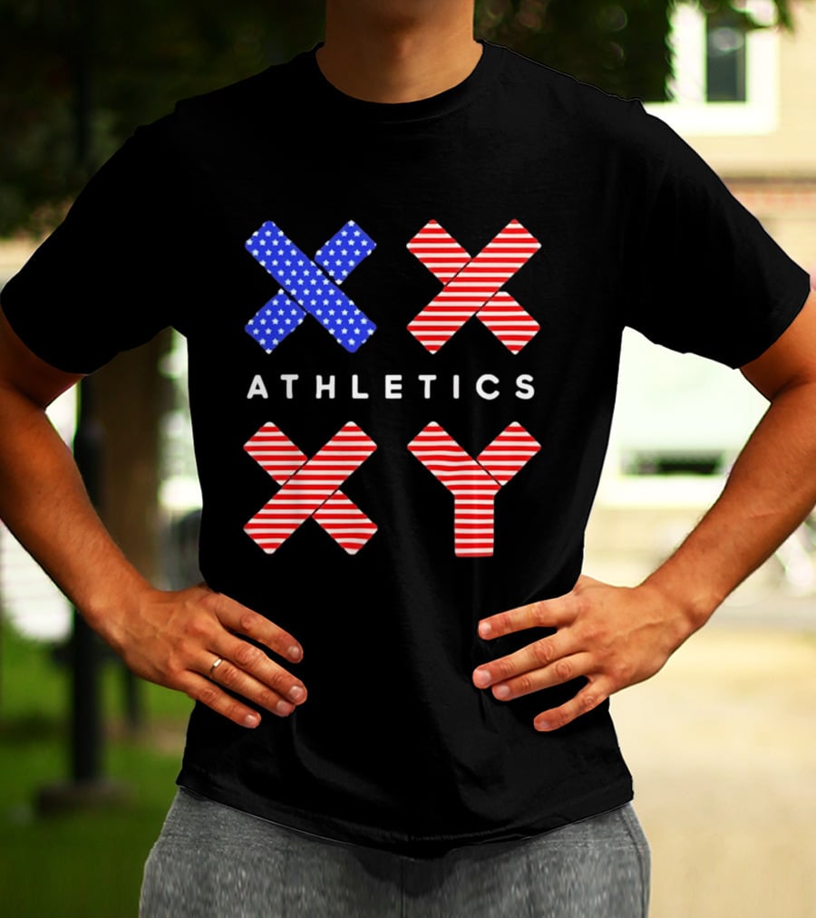 Athletics USA Flag Patterned XX XY T-Shirt