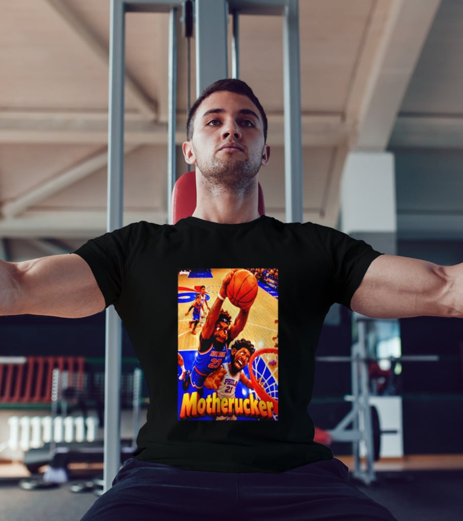 Motherucker New York 23 Vs Philly 21 Basketball Caricature T-Shirt