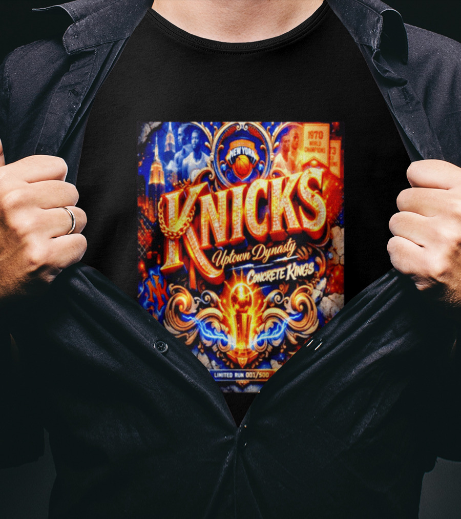 New York Knicks Uptown Dynasty Concrete Kings 1970 World Champions Limited Run T-Shirt