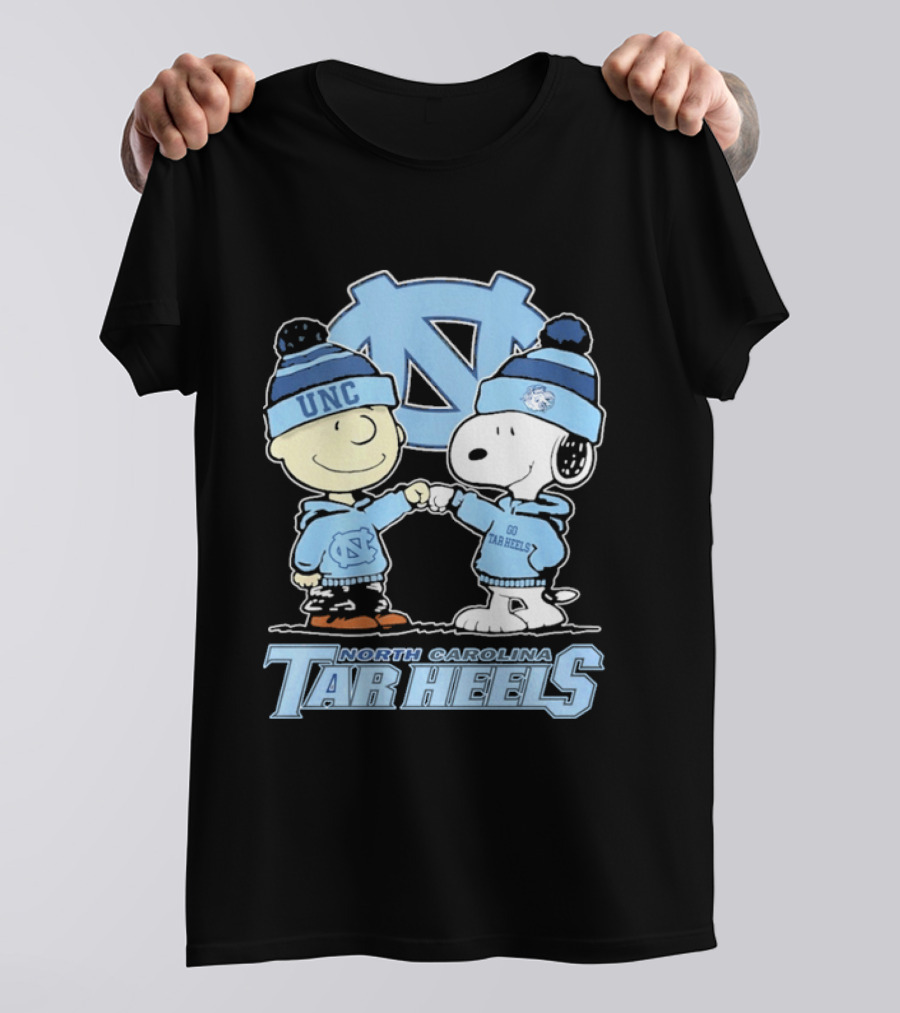UNC Tar Heels Peanuts Characters Fit Bump North Carolina 2026 T-Shirt