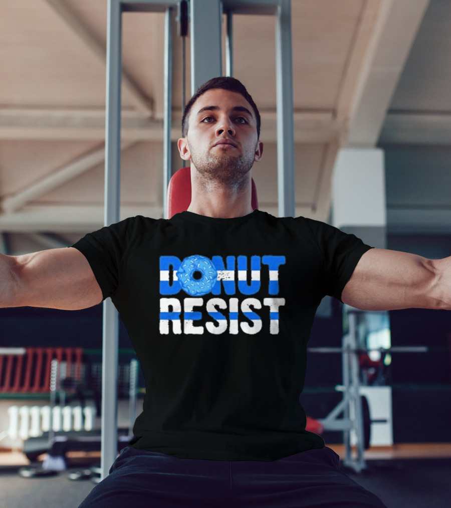 Donut Resist Police Officer Thin Blue Line Cop Policeman T-Shirt
