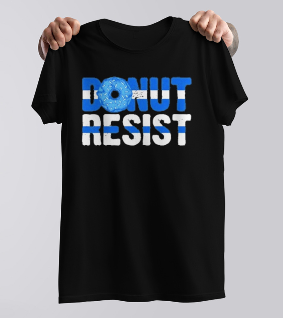 Donut Resist Police Officer Thin Blue Line Cop Policeman T-Shirt