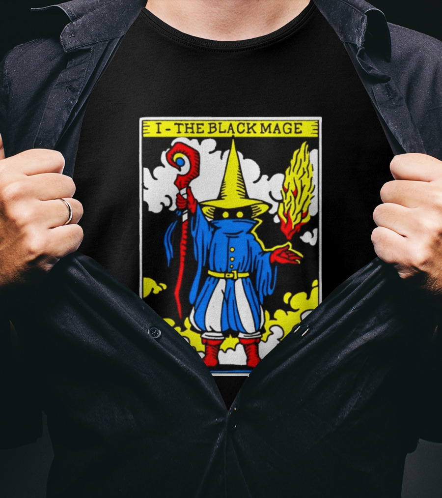 I The Black Mage Tarot Card Retro Fantasy T-Shirt