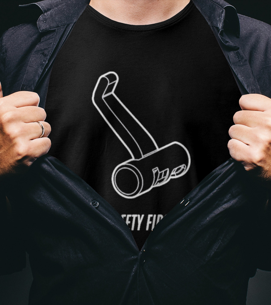 Safety First Bike Lock Sketch T-Shirt